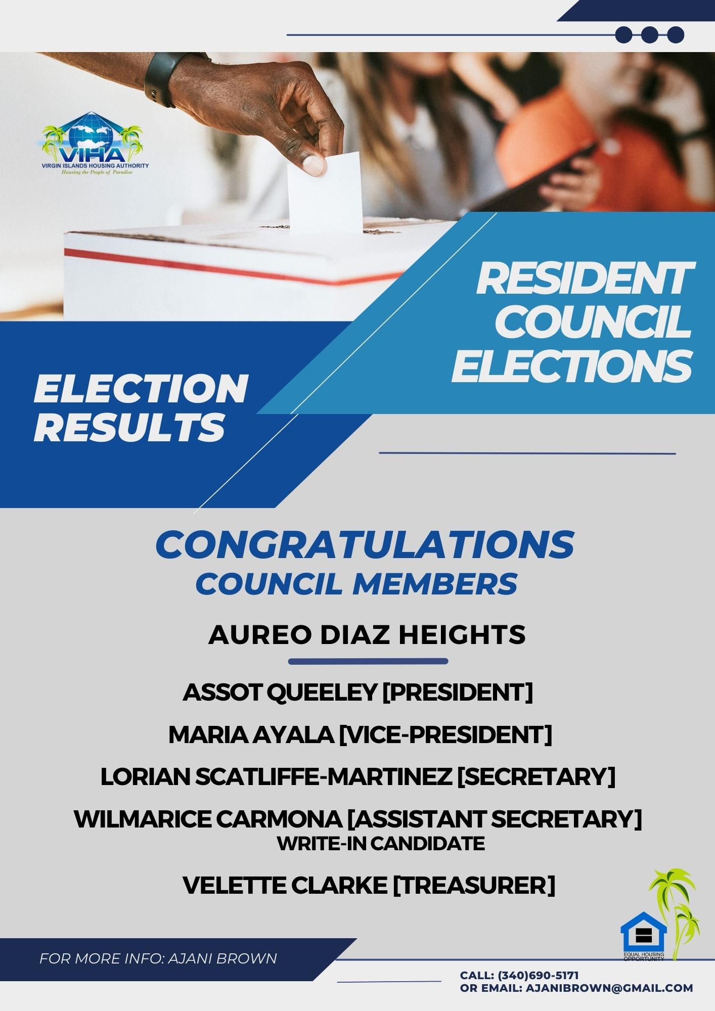 Phase 2 Resident Council Election Results - Virgin Islands Housing ...